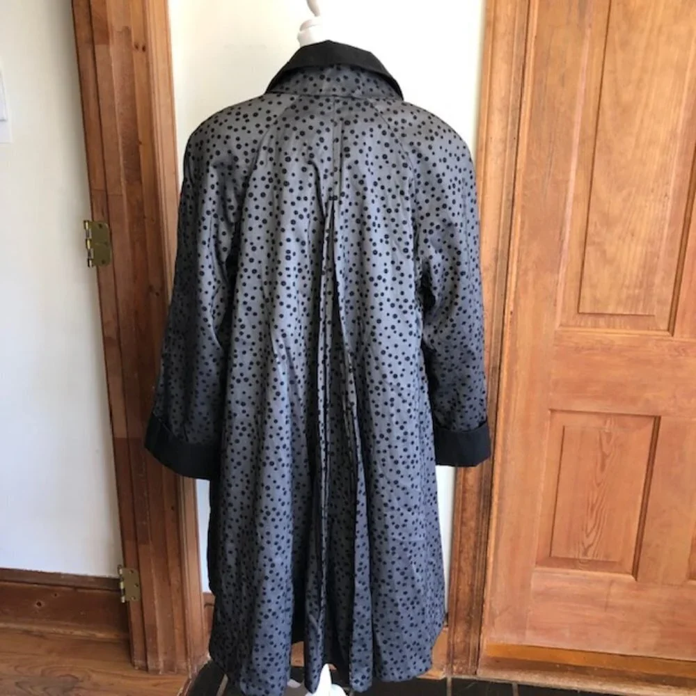 RALPH LAUREN Polka Dot Swing Coat with Removable Wool Lining Vintage